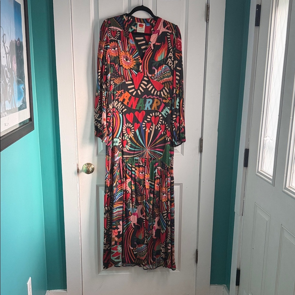 Farm Rio for Anthropologie Long Sleeve Maxi Dress